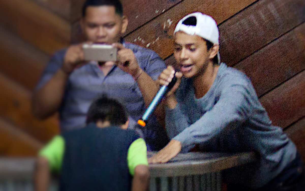 Arnoldo leads a game at youth